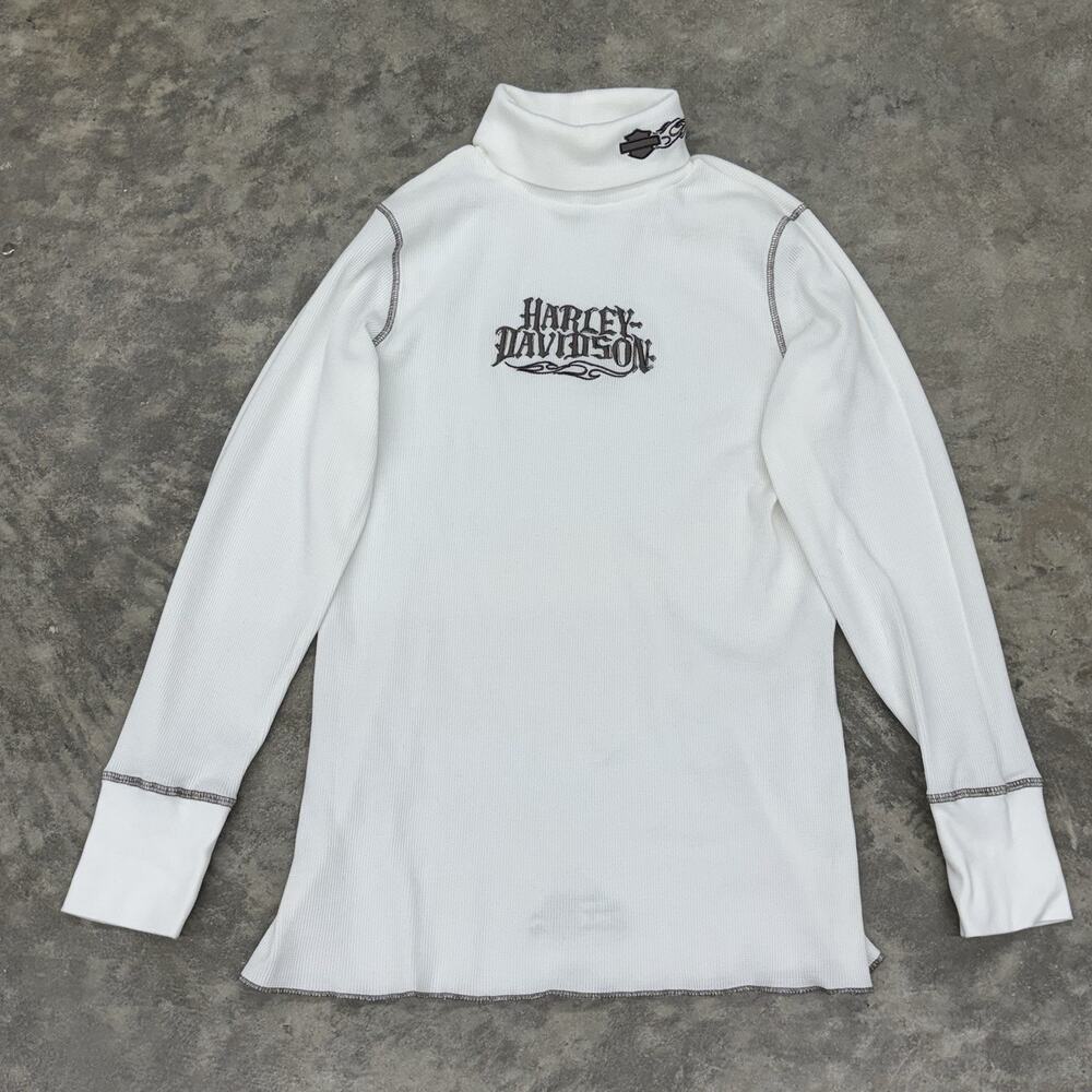 Harley Davidson Thermal Turtleneck Embroidered Long Sleeve Top Womens 1X